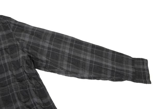 COMME des GARCONS HOMME Checked Wrinkle Long Sleeve Shirt K-159007_006