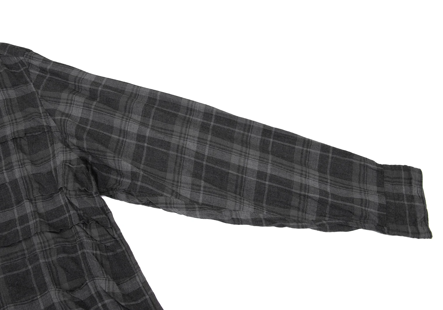 ♡COMME des GARCONS HOMME 長袖Tシャツ グレーxチェック コムデギャルソンオムCOMME des GARCONS HOMME チェックシワ加工