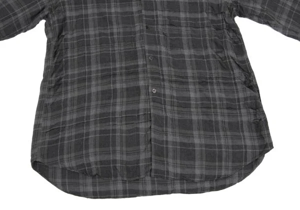 購入者様決定 プランテーション シワ加工 コットンシャツ チェック 長袖 コムデギャルソンオムCOMME des GARCONS HOMME チェックシワ加工
