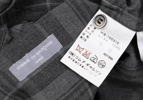コムデギャルソンオムCOMME des GARCONS HOMME チェックシワ加工