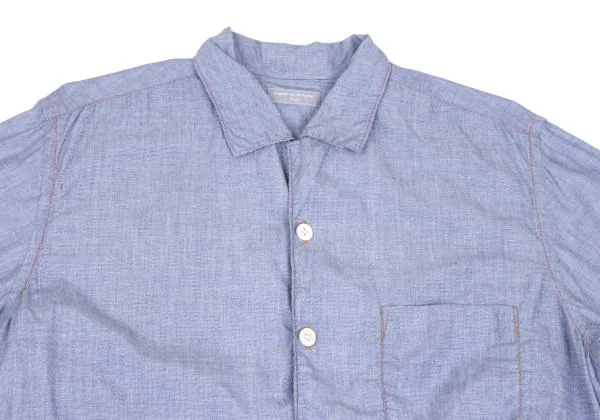 COMME des GARCONS HOMME Shirring Chambray Open Collar Shirt K-159010_002