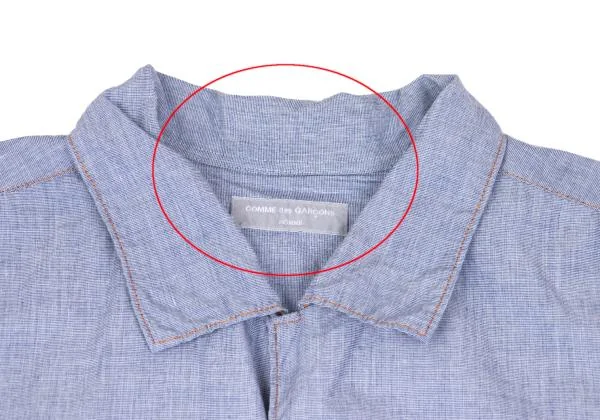 COMME des GARCONS HOMME Shirring Chambray Open Collar Shirt K-159010_003