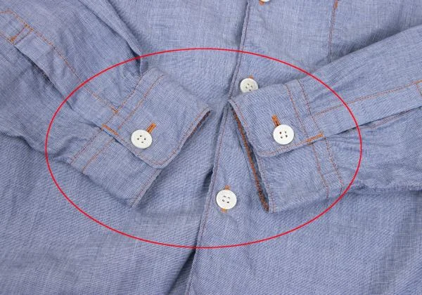 COMME des GARCONS HOMME Shirring Chambray Open Collar Shirt K-159010_008