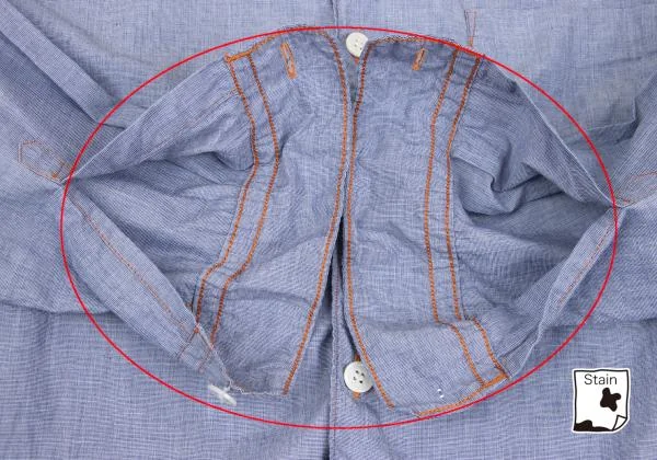 COMME des GARCONS HOMME Shirring Chambray Open Collar Shirt K-159010_009
