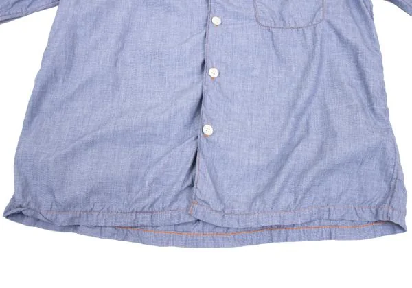 COMME des GARCONS HOMME Shirring Chambray Open Collar Shirt K-159010_010