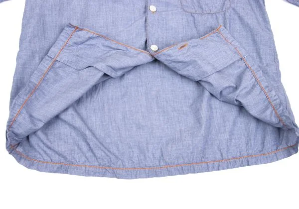 COMME des GARCONS HOMME Shirring Chambray Open Collar Shirt K-159010_011