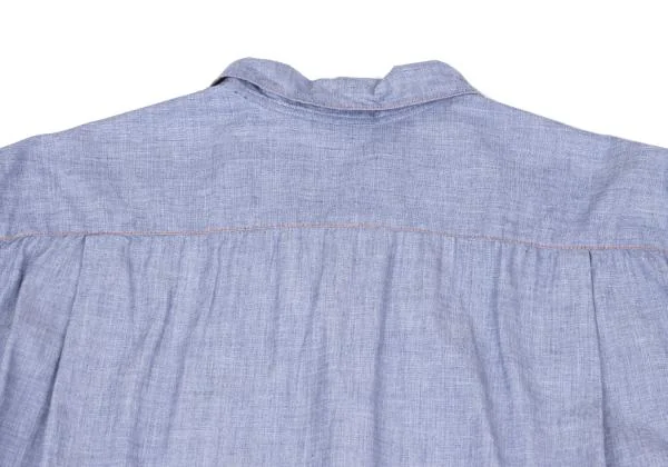 COMME des GARCONS HOMME Shirring Chambray Open Collar Shirt K-159010_013