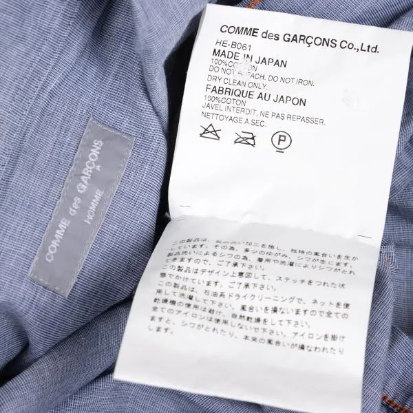 COMME des GARCONS HOMME Shirring Chambray Open Collar Shirt K-159010_015
