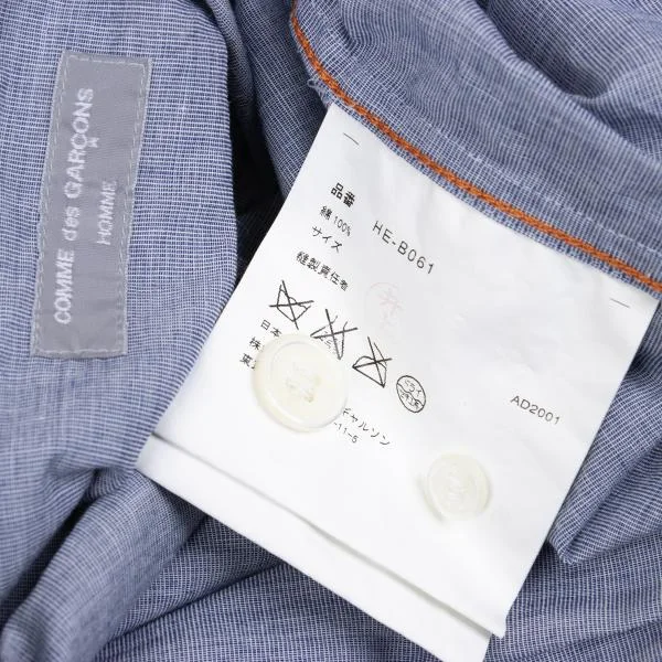 COMME des GARCONS HOMME Shirring Chambray Open Collar Shirt K-159010_016