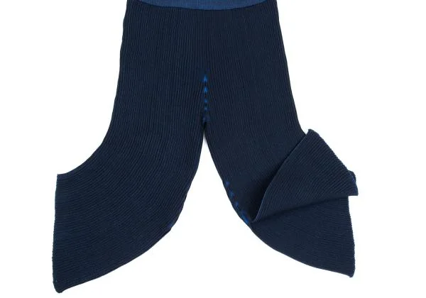 イッセイミヤケISSEY MIYAKE リブ変形クロップドパンツ 紺2 K-159045_006