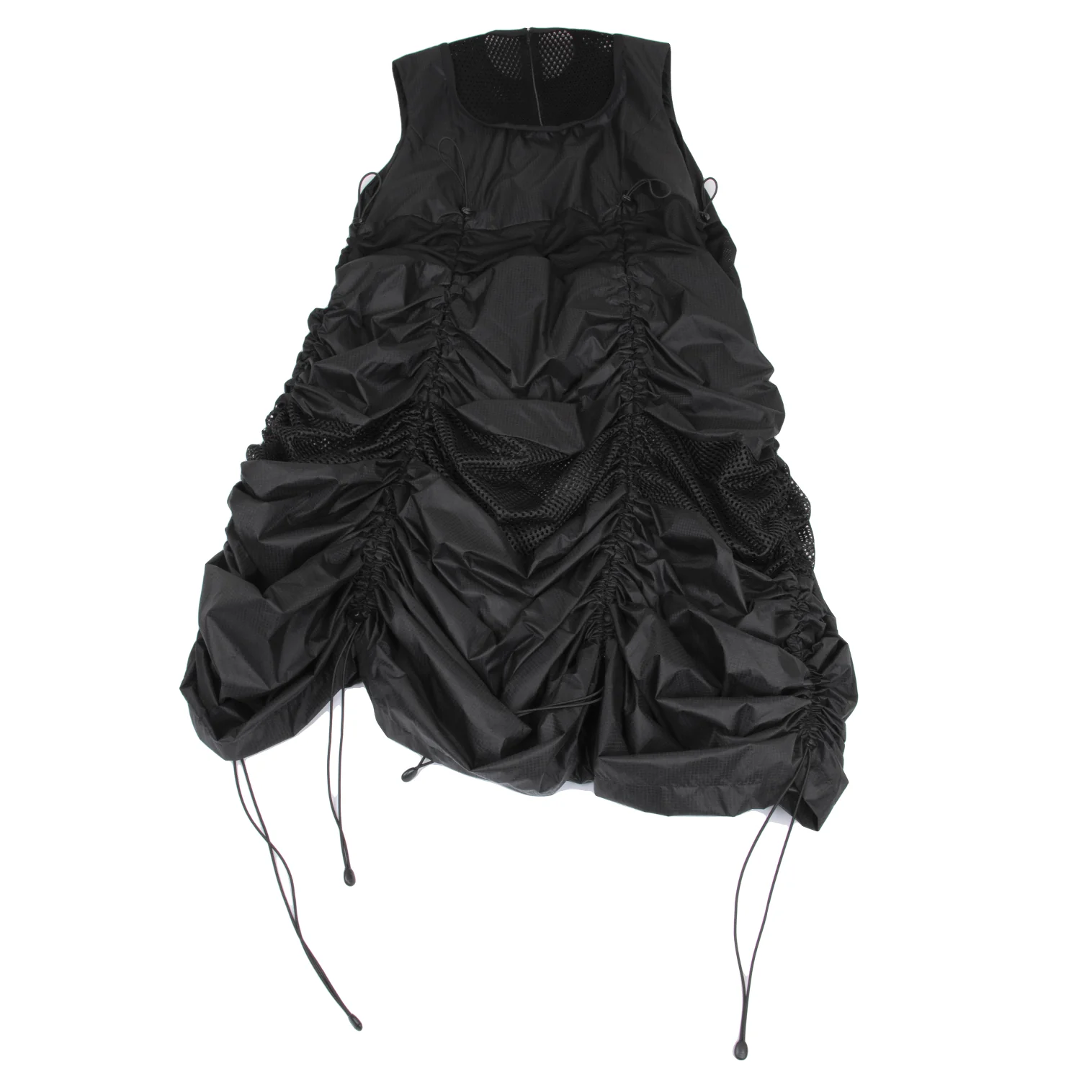 Junya Watanabe 編みデザインフリンジ半袖ワンピース 黒 CAPE Junya Watanabe 編みデザインフリンジ半袖ワンピース 黒 CAPE