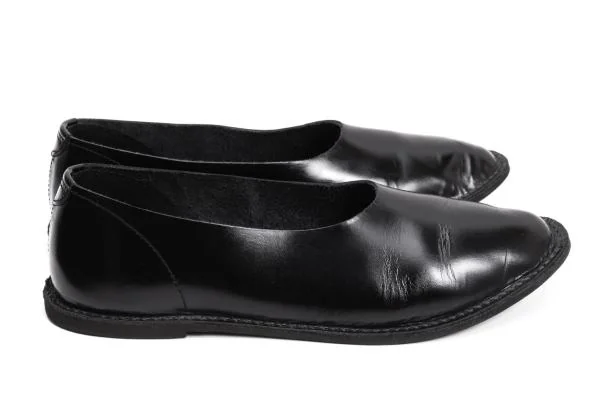ヨウジヤマモト ファムYohji Yamamoto FEMME レザーフラットパンプス 黒M(23.5cm位) K-159090_005