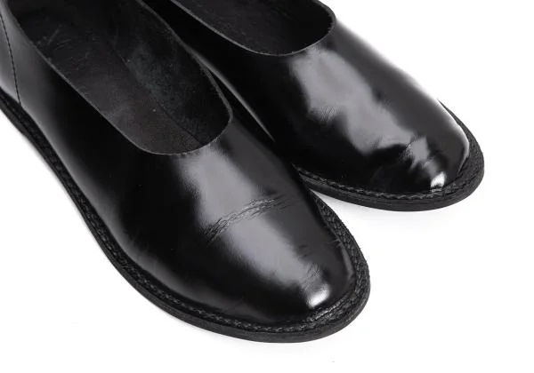 ヨウジヤマモト ファムYohji Yamamoto FEMME レザーフラットパンプス 黒M(23.5cm位) K-159090_006