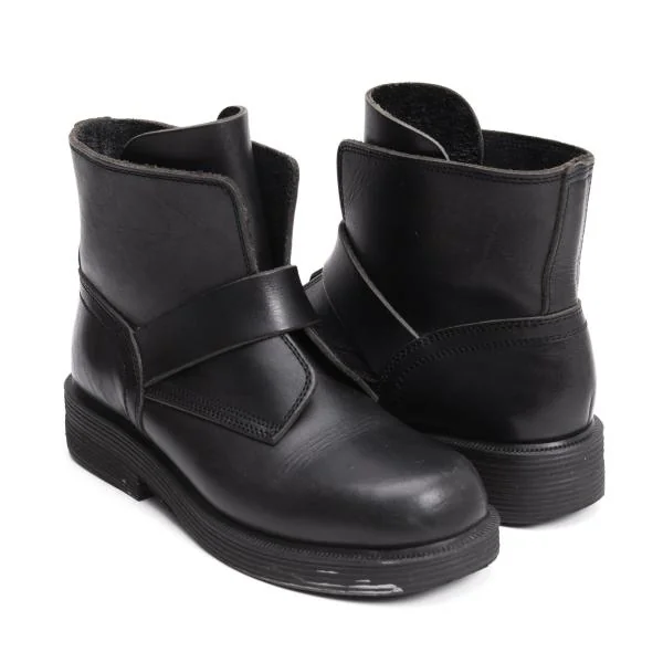 Yohji Yamamoto FEMME Strap Design Leather Boots Black S(About US 6.5) K-159093_001
