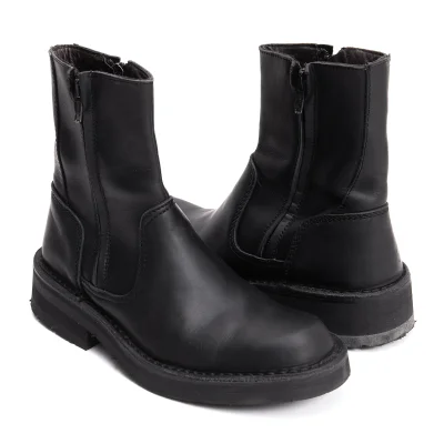 Yohji Yamamoto FEMME Tire Sole Zip Leather Boots