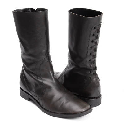 Yohji Yamamoto FEMME Back Lace Up Leather Boots