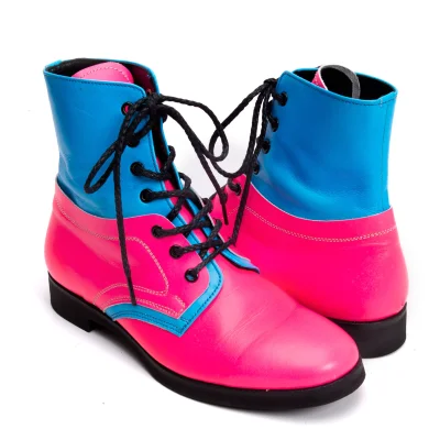 Yohji Yamamoto FEMME Neon Bi-colour Switching Leather Boots