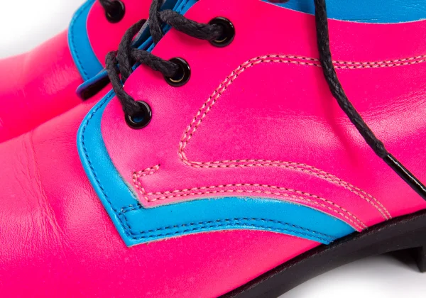 Yohji Yamamoto FEMME Neon Bi-colour Switching Leather Boots K-159111_004