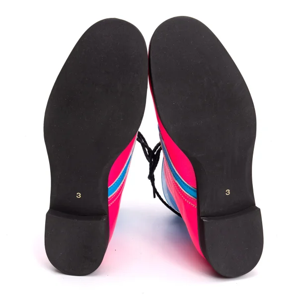 Yohji Yamamoto FEMME Neon Bi-colour Switching Leather Boots K-159111_011