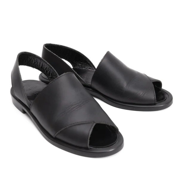 Yohji Yamamoto FEMME Open-toe Leather Sandal Black LL(About US 7) K-159112_001