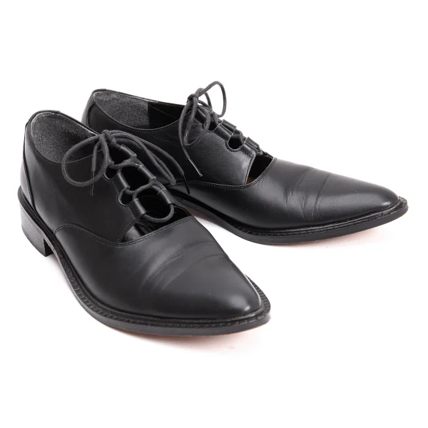 Yohji Yamamoto FEMME Open Tongue Leather Shoes Black 2 (US About 6.5) K-159113_001