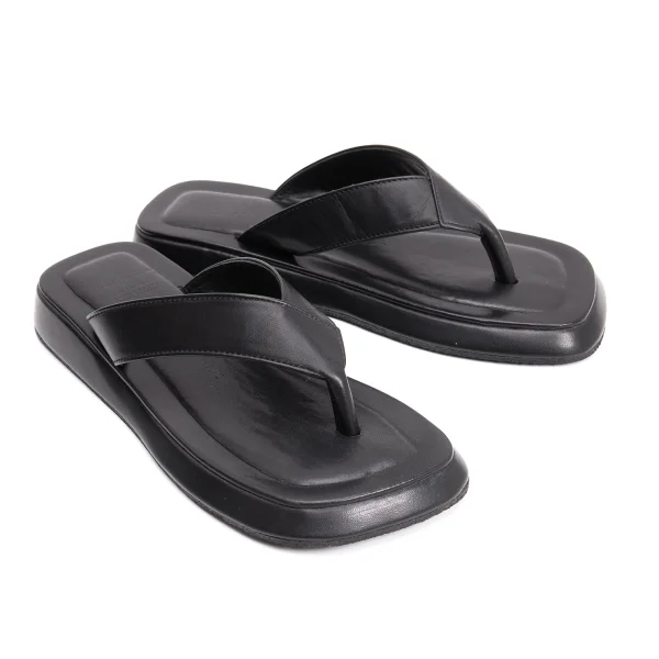 ヨウジヤマモト ファムYohji Yamamoto FEMME レザービーチサンダル 黒2（23位） K-159114_001