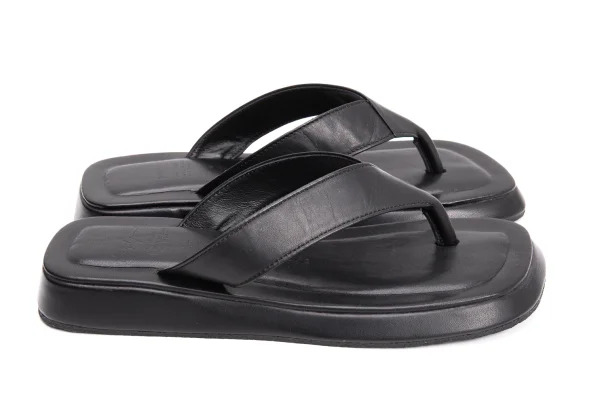 ヨウジヤマモト ファムYohji Yamamoto FEMME レザービーチサンダル 黒2（23位） K-159114_005