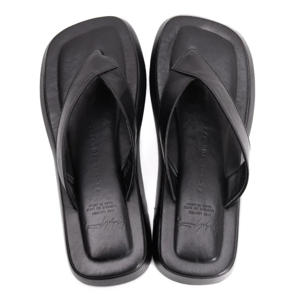 ヨウジヤマモト ファムYohji Yamamoto FEMME レザービーチサンダル 黒2（23位） K-159114_007