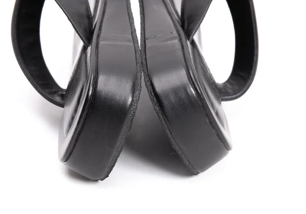 ヨウジヤマモト ファムYohji Yamamoto FEMME レザービーチサンダル 黒2（23位） K-159114_009