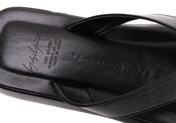 ヨウジヤマモト ファムYohji Yamamoto FEMME レザービーチサンダル 黒2（23位） K-159114_013