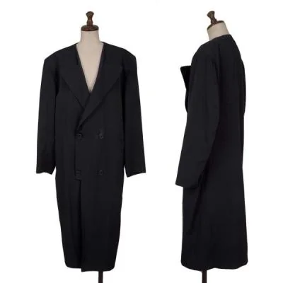 Y's Wool Peak Lapel Long Double Jacket