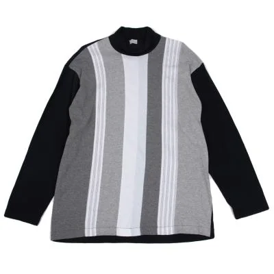 COMME des GARCONS HOMME Front Striped Mock Neck T Shirt