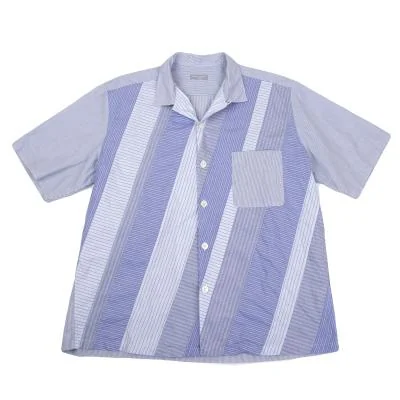 COMME des GARCONS HOMME Diagonal Striped Open Collar Shirt