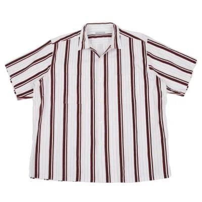 COMME des GARCONS HOMME Flocked Stripe Open Collar Shirt