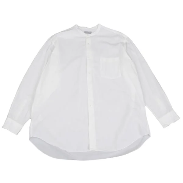COMME des GARCONS HOMME Cotton Band Collar Shirt White S-M K-159187_001
