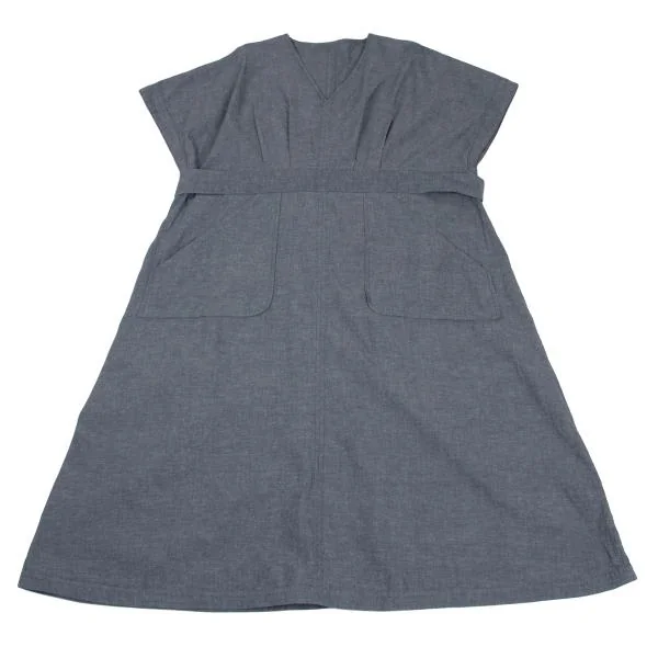 Pilgrim BEAMS V-neck Chambray Short Sleeve Dress K-159208_002
