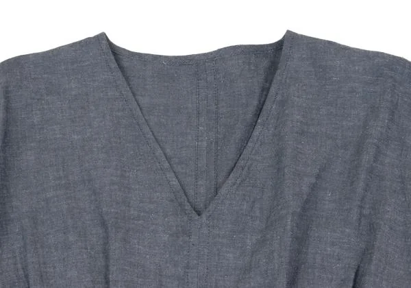 Pilgrim BEAMS V-neck Chambray Short Sleeve Dress K-159208_004