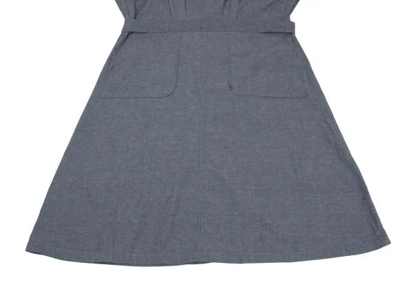 Pilgrim BEAMS V-neck Chambray Short Sleeve Dress K-159208_006