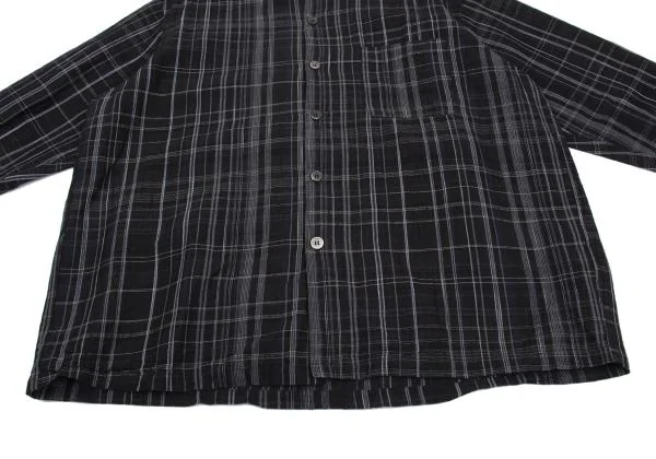 COMME des GARCONS HOMME Cotton Linen Check Shirt K-159220_010