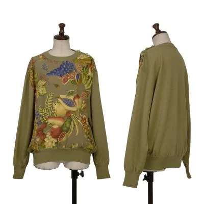 Unbranded Fruit Printed Open Shoulder Knit Top
