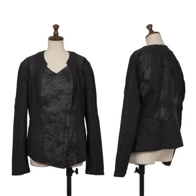 DKNY JEANS Poly Switching Design Collarless Jacket