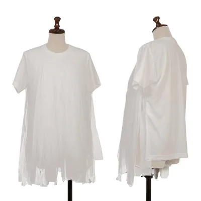 COMME des GARCONS Front Tulle Fringe Design Poly T-shirt