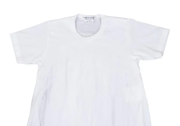 コムコム コムデギャルソンCOMME des GARCONS フロントチュール短冊デザインポリTシャツ 白S K-159250_003
