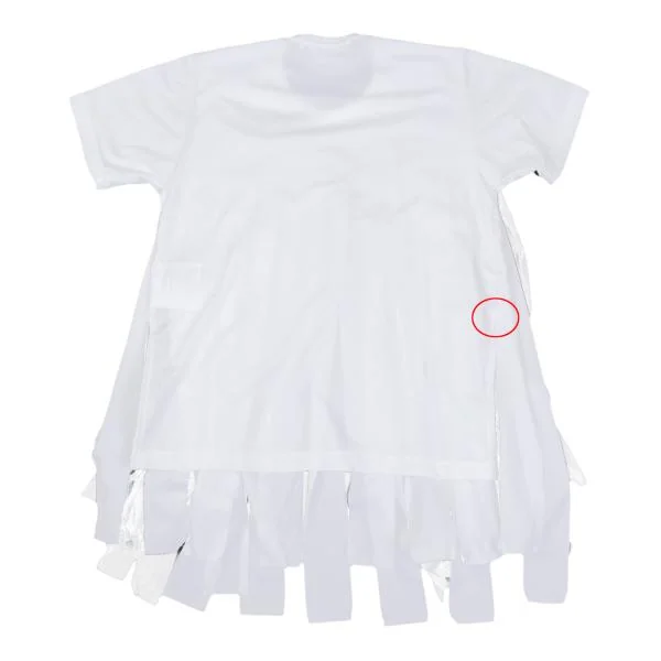 コムコム コムデギャルソンCOMME des GARCONS フロントチュール短冊デザインポリTシャツ 白S K-159250_009