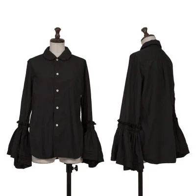 COMME des GARCONS Poly Gather Flare Sleeve Round Collar Shirt