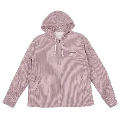 Papas Striped Seersucker Zip Hoodie