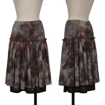 Jean Paul GAULTIER Floral Print Mesh Skirt