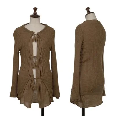 Jean Paul GAULTIER MAILLE FEMME Wool Layered Rib Knit Cardigan