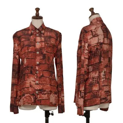 GAULTIER JEAN'S Brick Print Metal Button Shirt