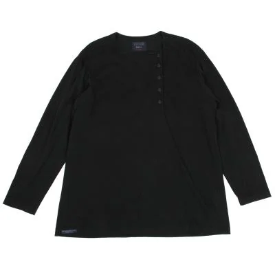 REGULATION Yohji Yamamoto MEN Cotton Square Henley Neck T Shirt